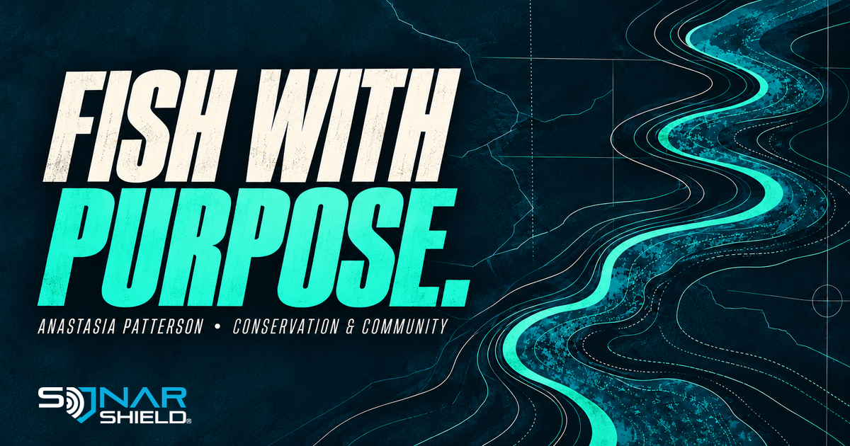 Fish With Purpose editorial typography honoring Anastasia Patterson’s conservation and community work without depicting her likeness