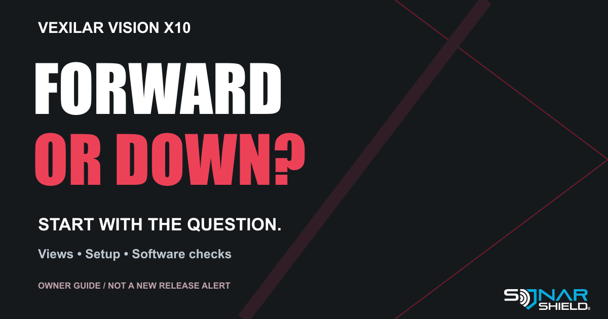 Vexilar Vision X10: Forward/Down Views, Setup Choices and How to Check for Updates