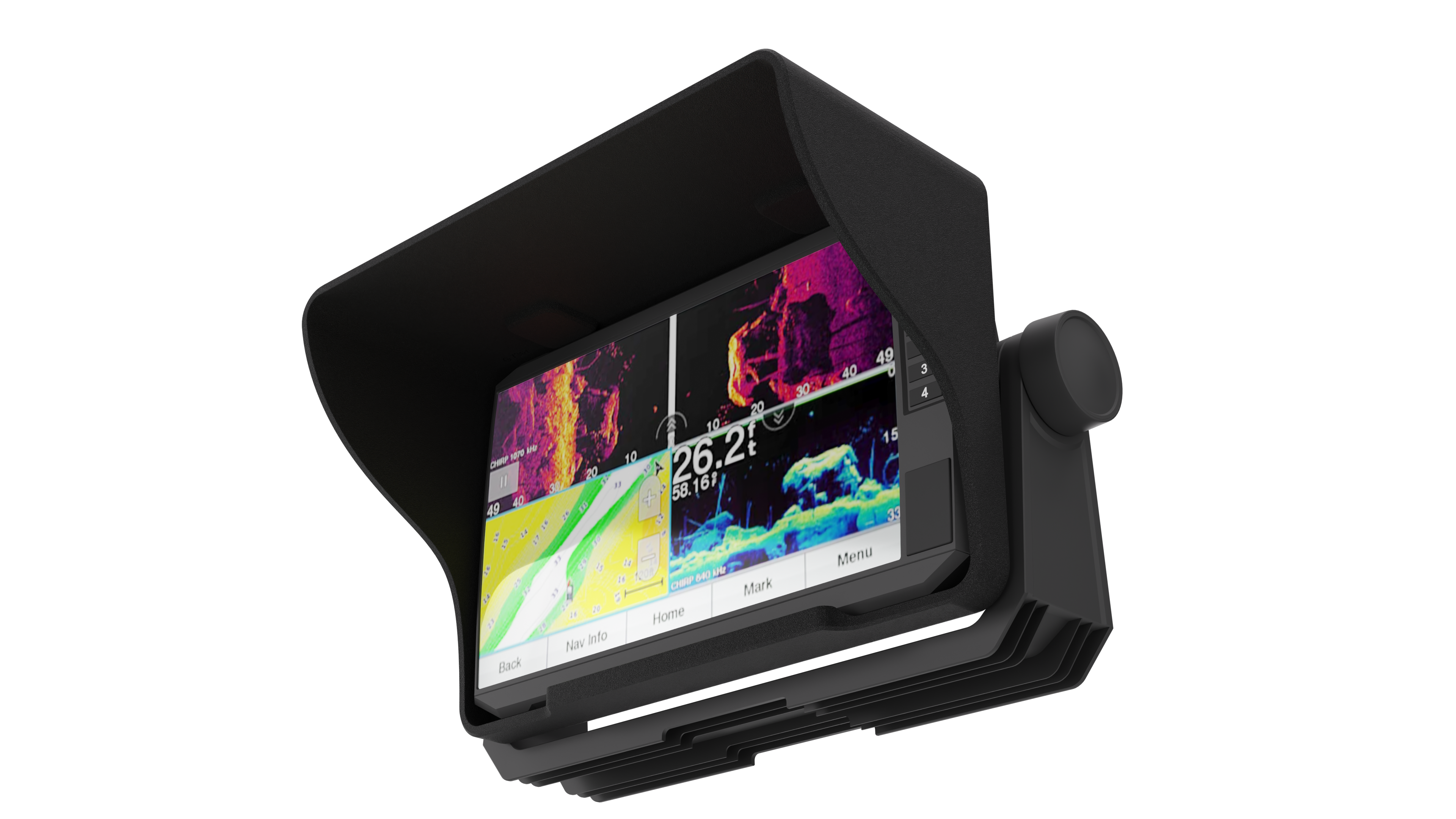 Garmin ECHOMAP UHD 73sv Sun Shade / Fish Finder Visor -Sonar Shield