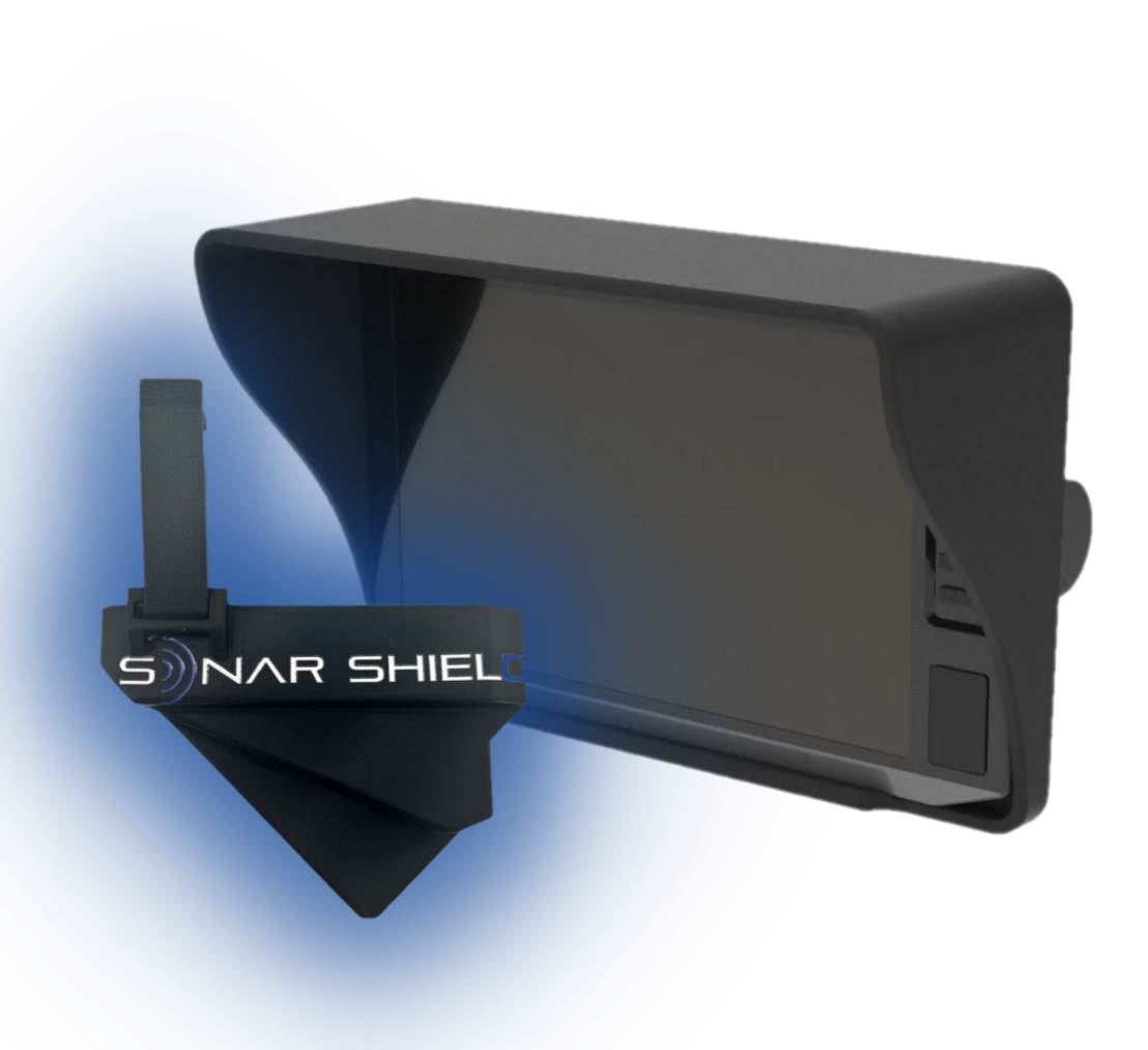 Sonar Shield Garmin 7" Visor and LVS32 Transducer Cover Bundle